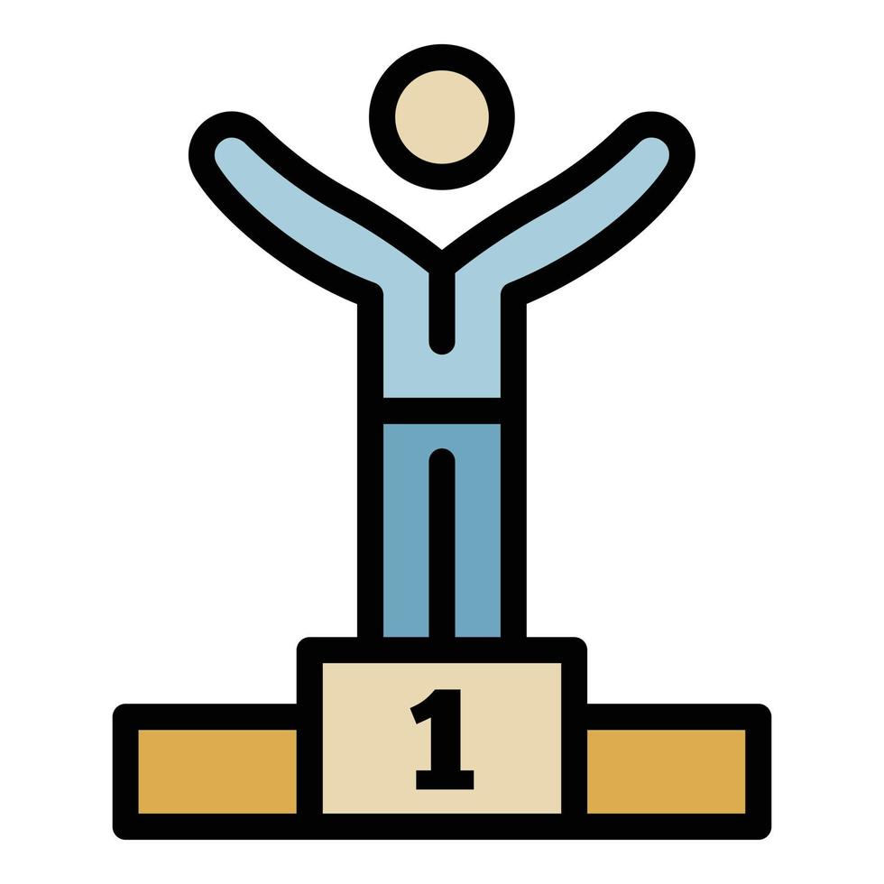 Winner podium icon color outline vector