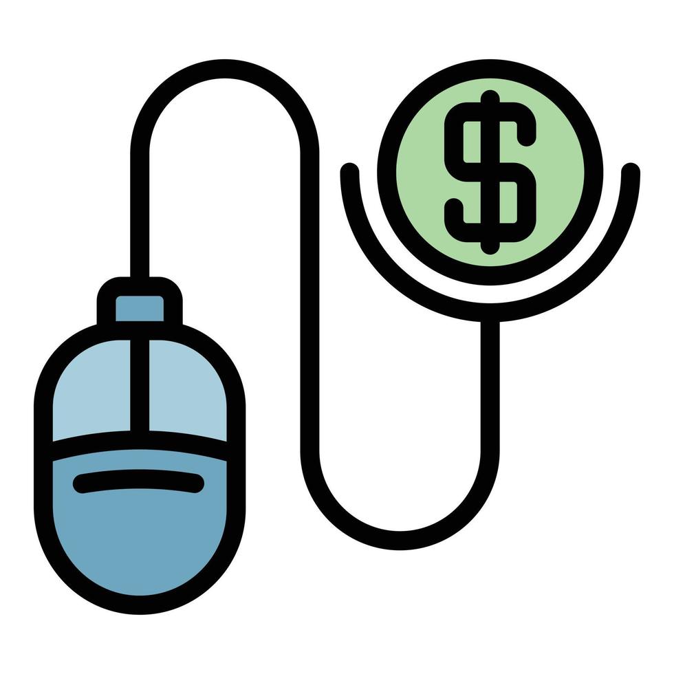 Computer mouse loan icon color outline vector