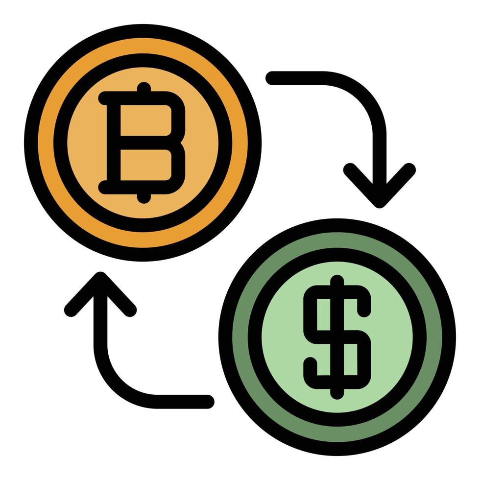 Money exchange icon color outline vector
