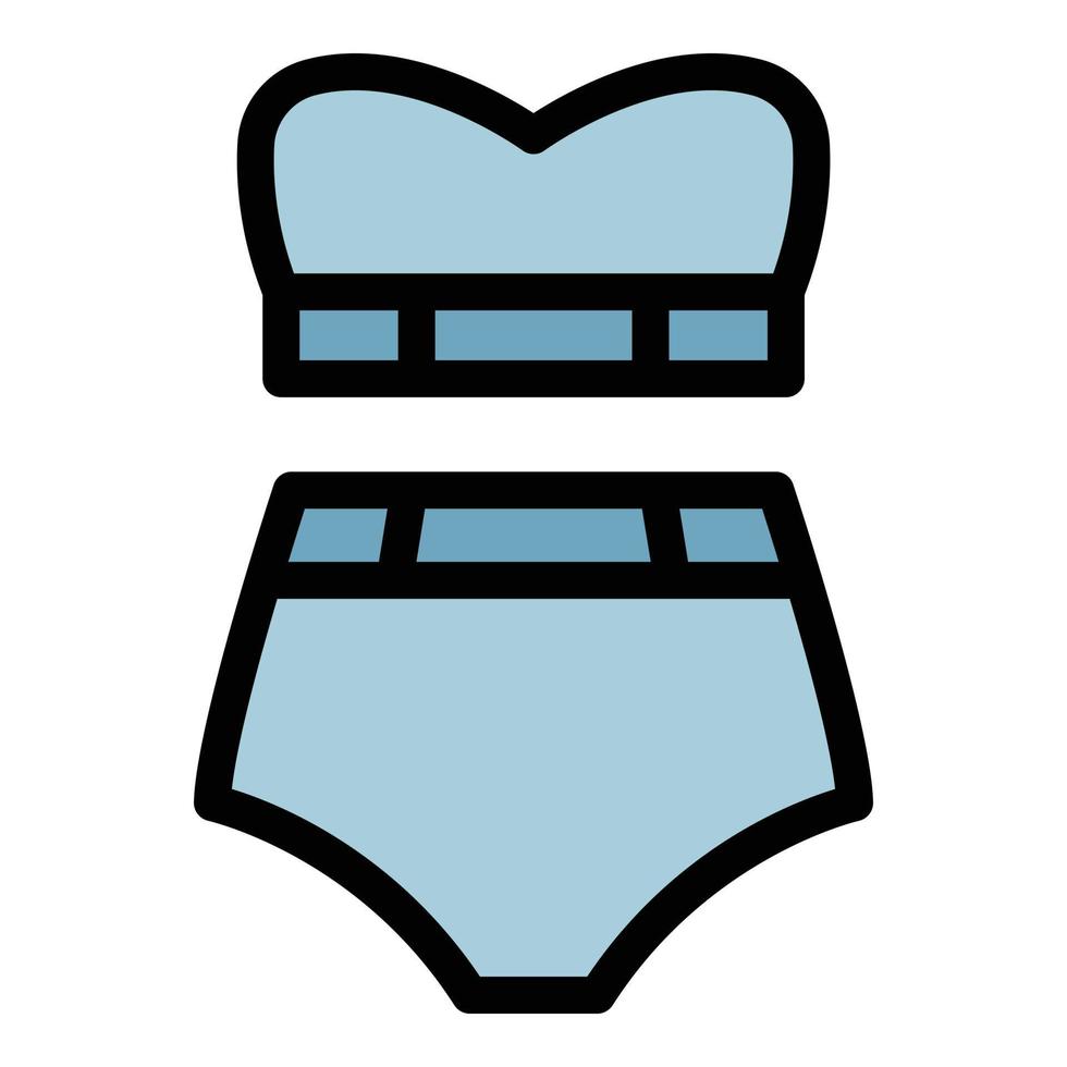 Vacation swimsuit icon color outline vector