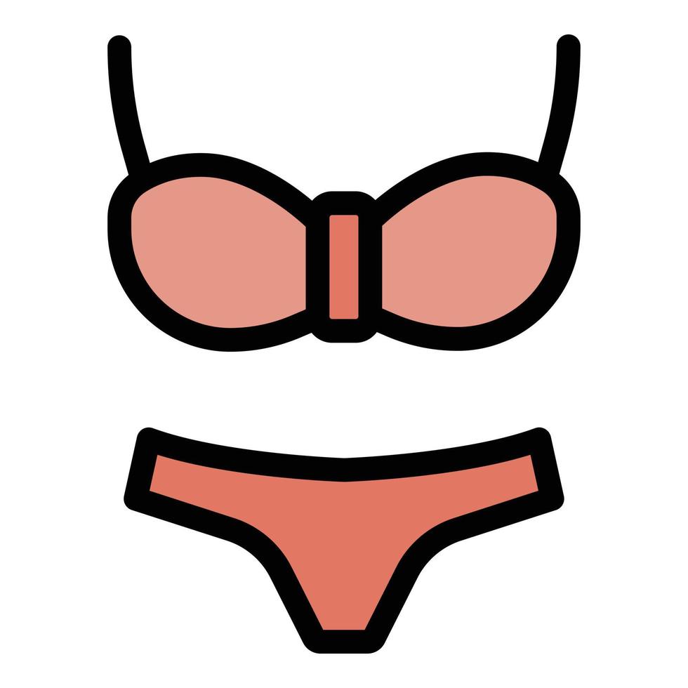 Figure swimsuit icon color outline vector