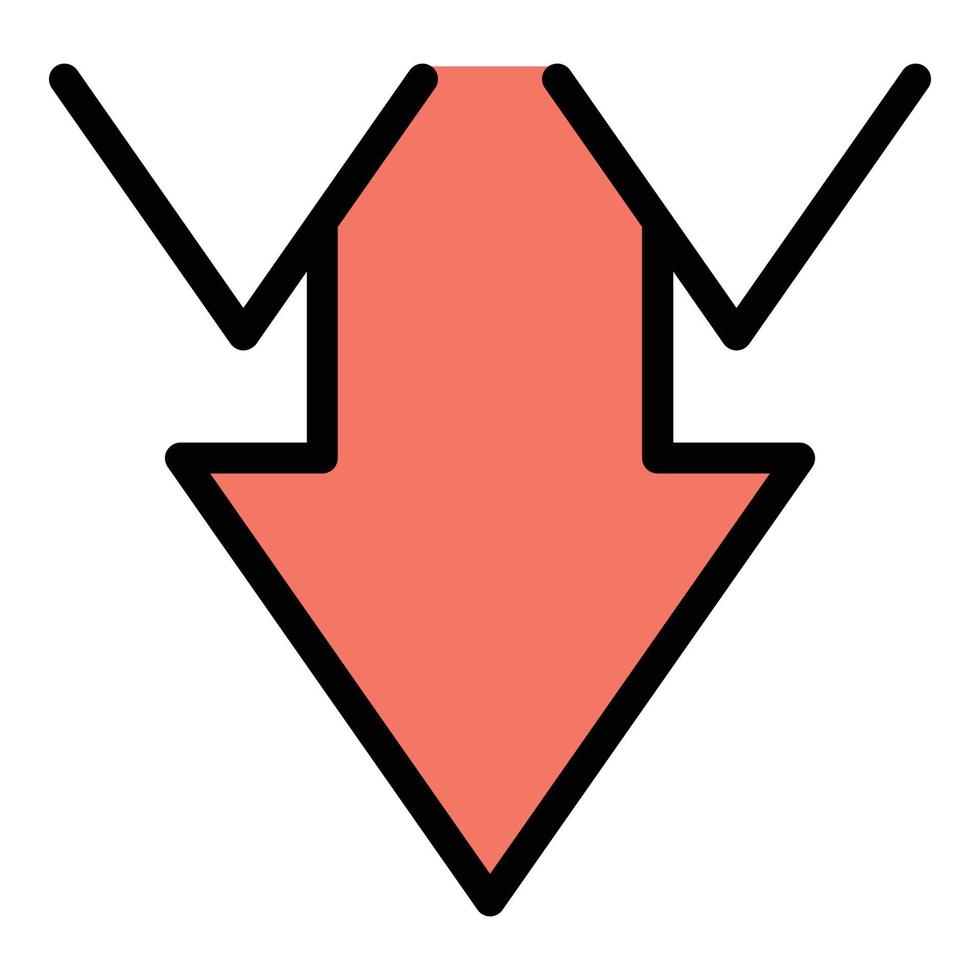 Regression icon color outline vector