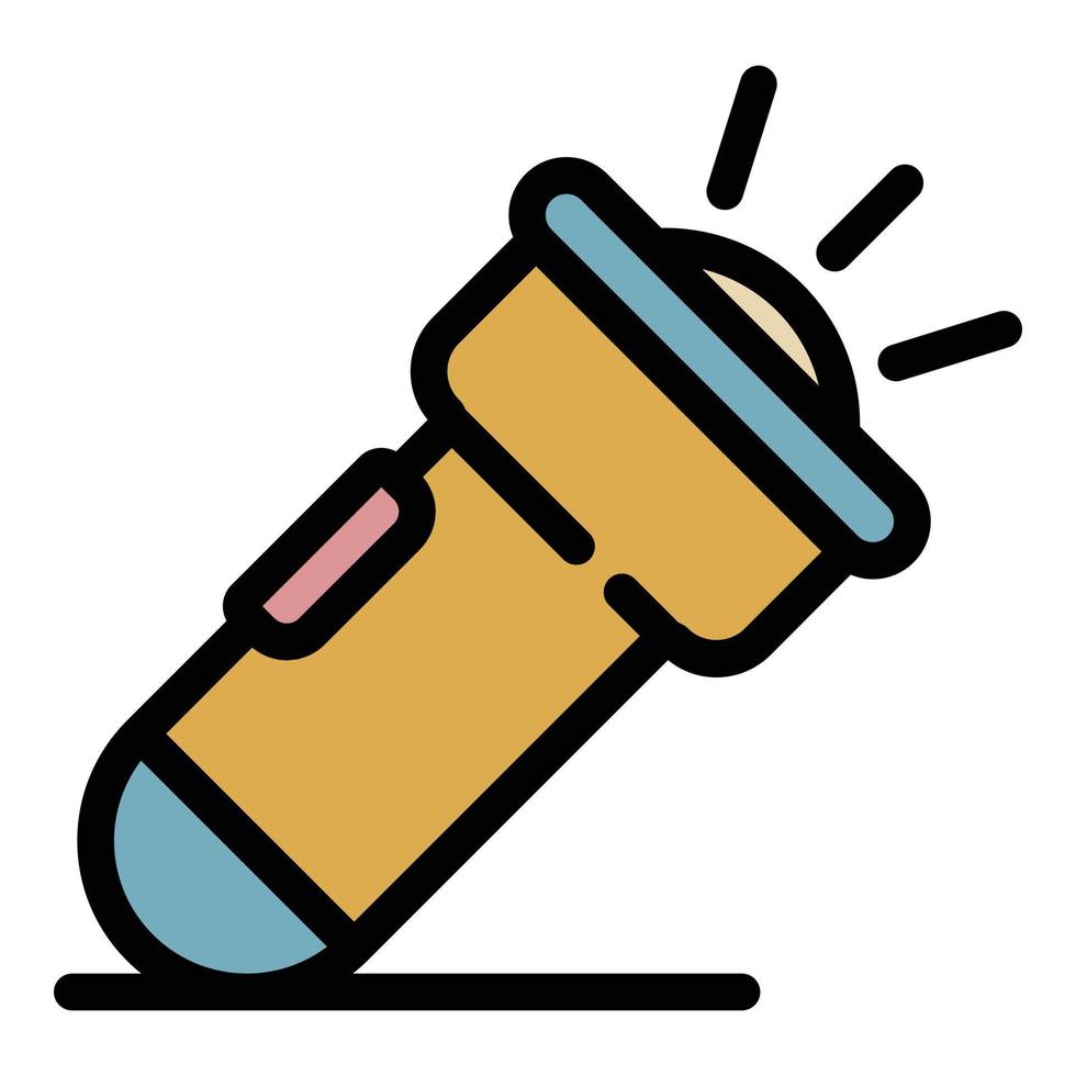 Flashlight icon color outline vector