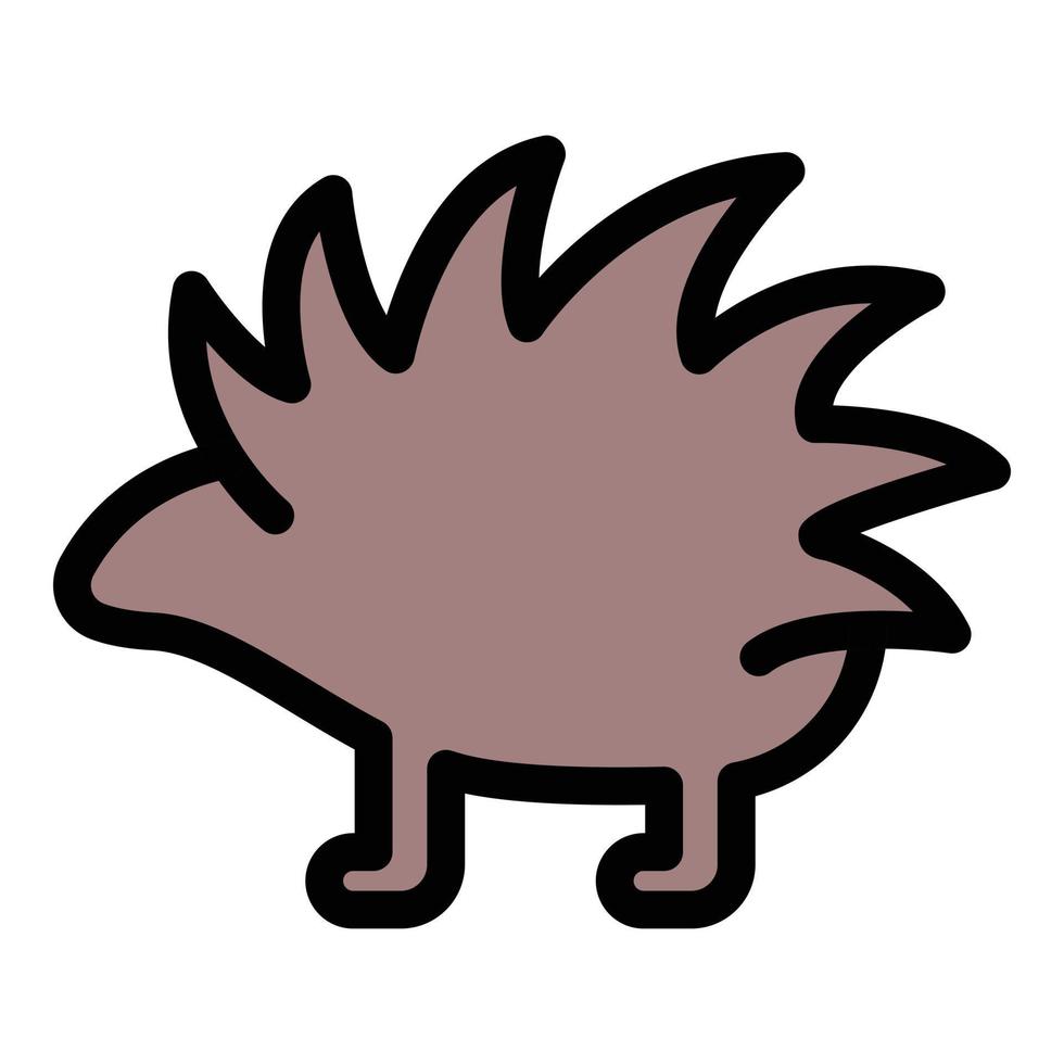 Porcupine animal icon color outline vector