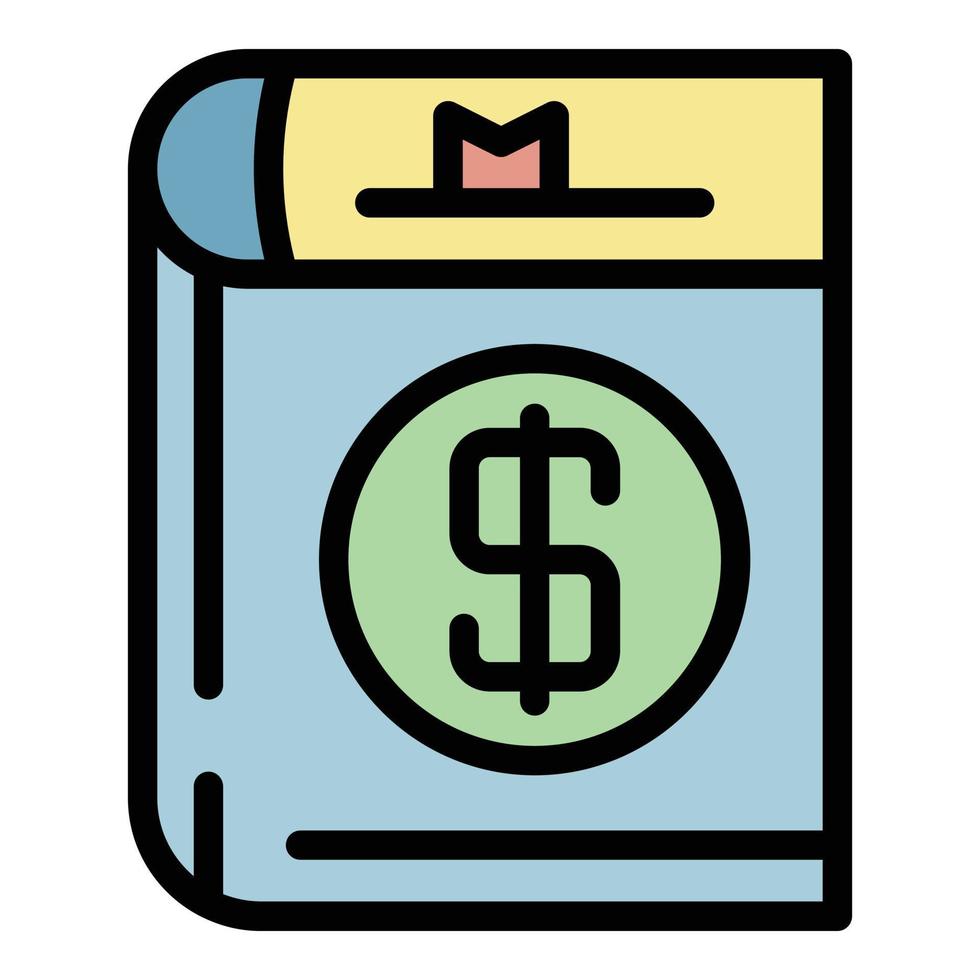 Book with a dollar sign icon color outline vector