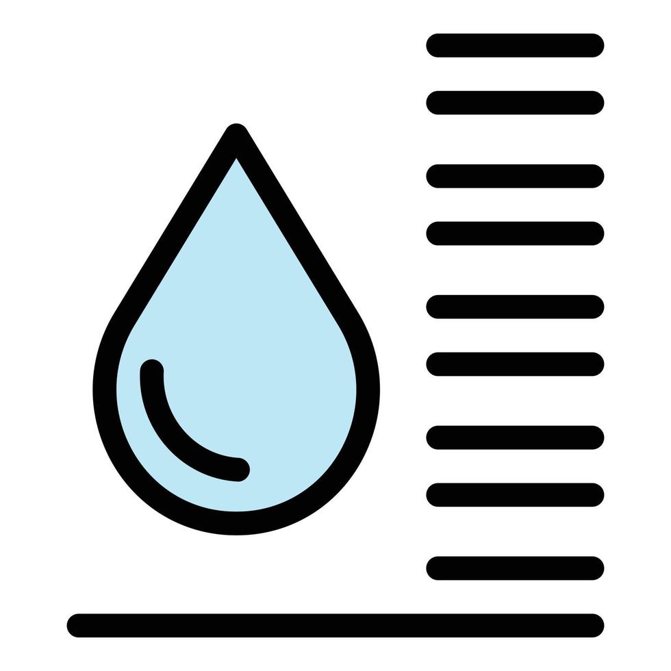Drop and thermometer icon color outline vector