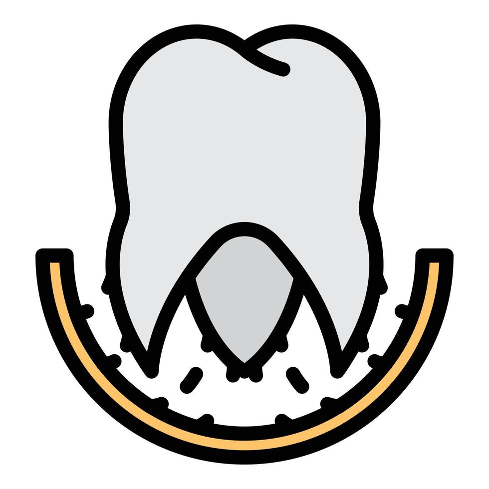 vector de contorno de color de icono de cuidado dental