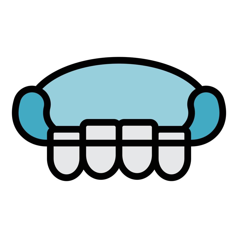 Upper row of teeth icon color outline vector