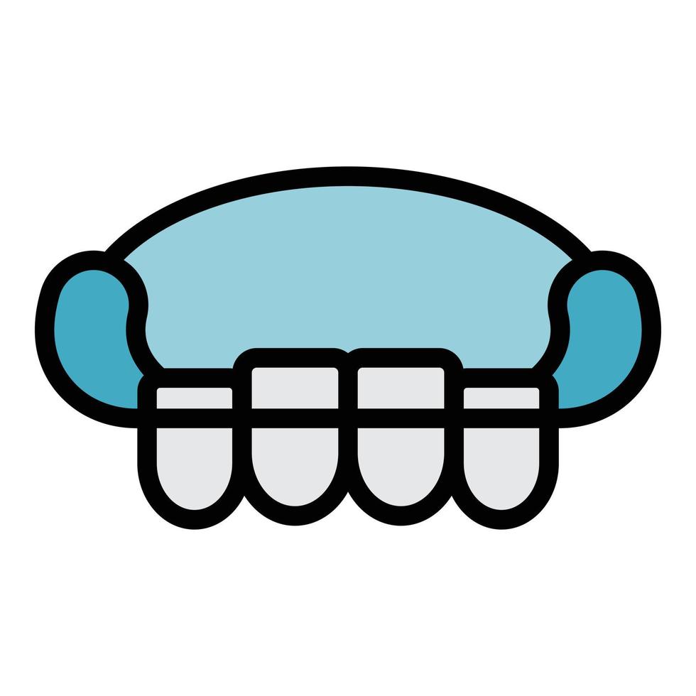 Upper row of teeth icon color outline vector