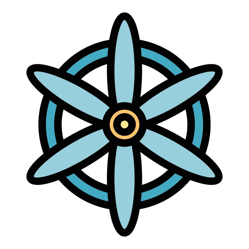 Aircraft blades icon color outline vector