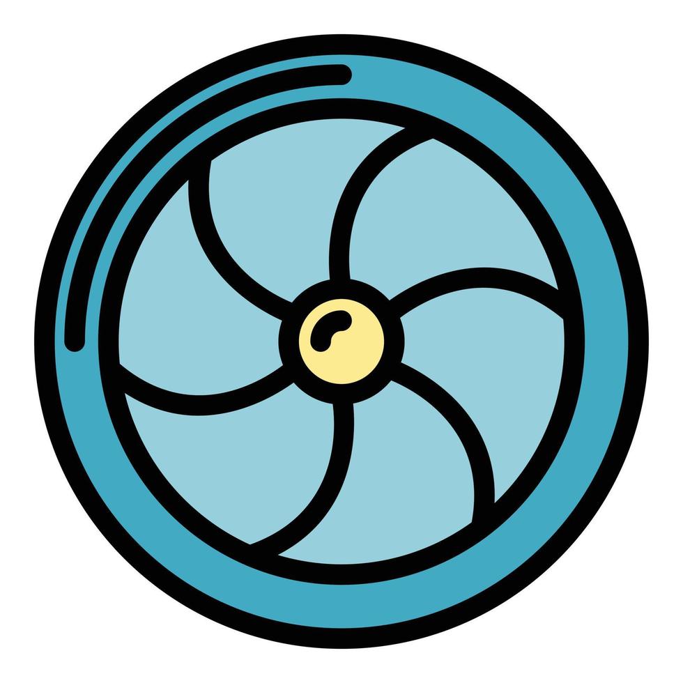 Aviation turbine icon color outline vector