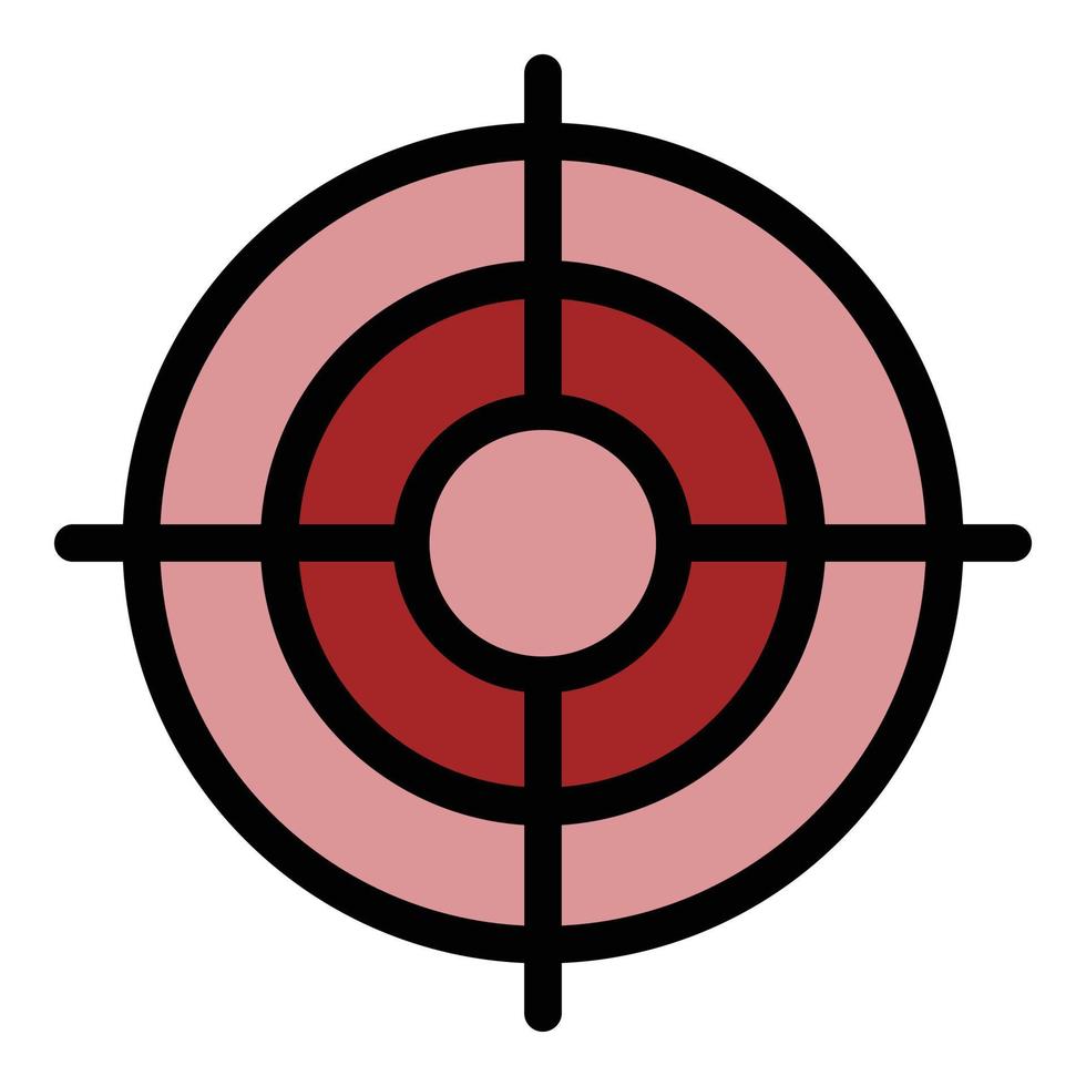 Aim target icon color outline vector