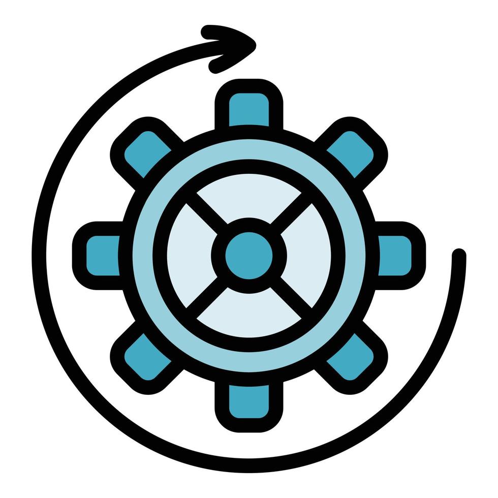 Watch gear wheel icon color outline vector