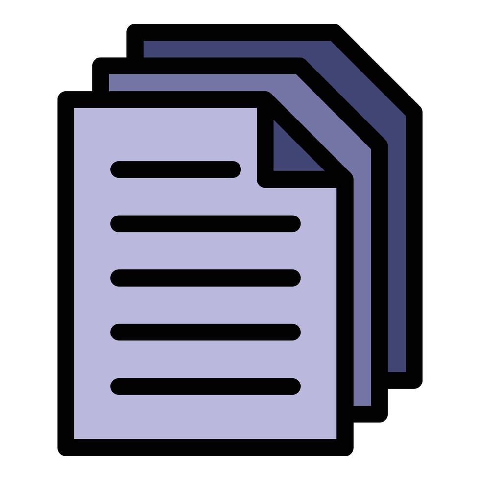 Summary papers icon color outline vector