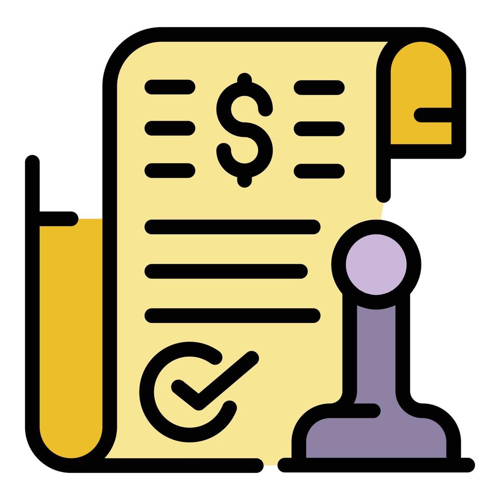 Payment paper icon color outline vector