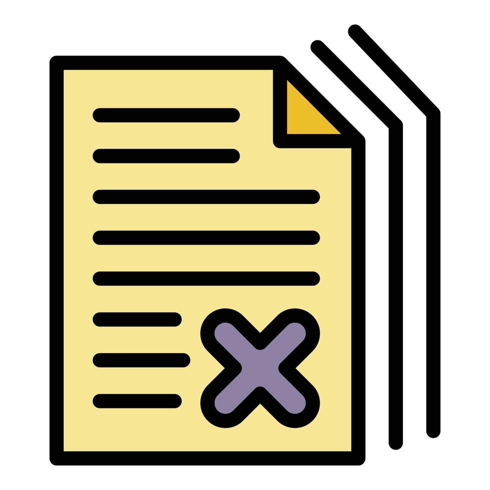 Cancel papers icon color outline vector