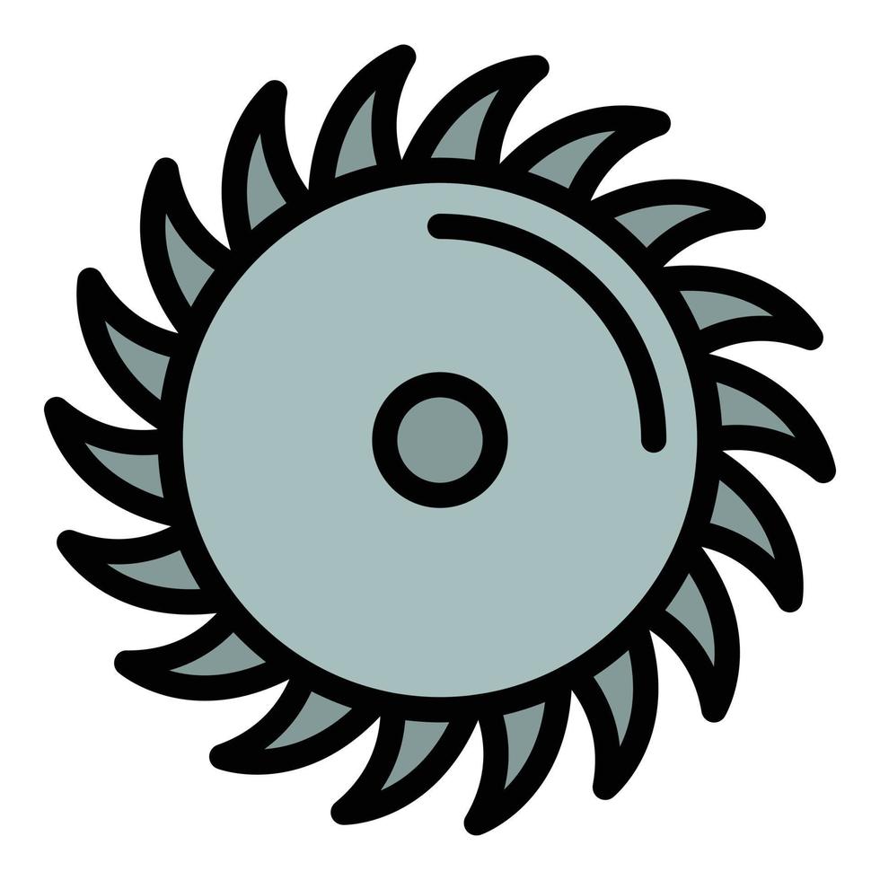 Carpentry circular blade icon color outline vector