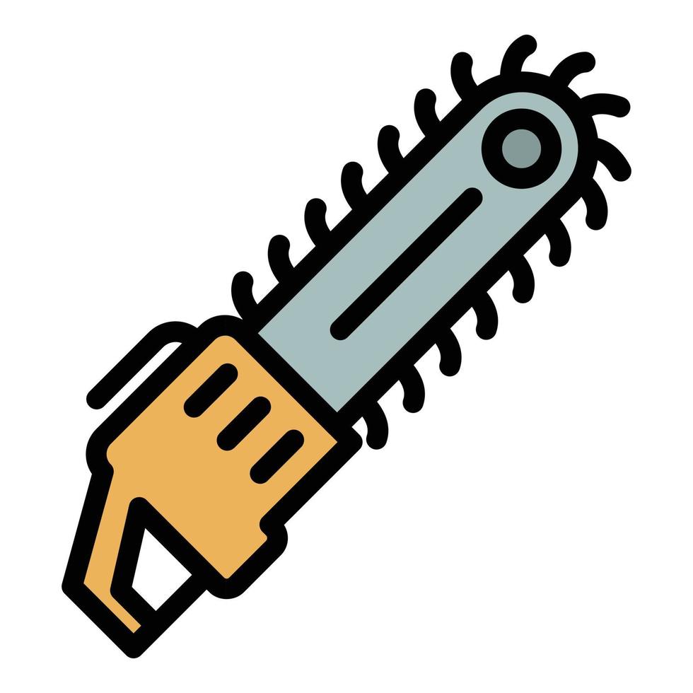 Home chainsaw icon color outline vector