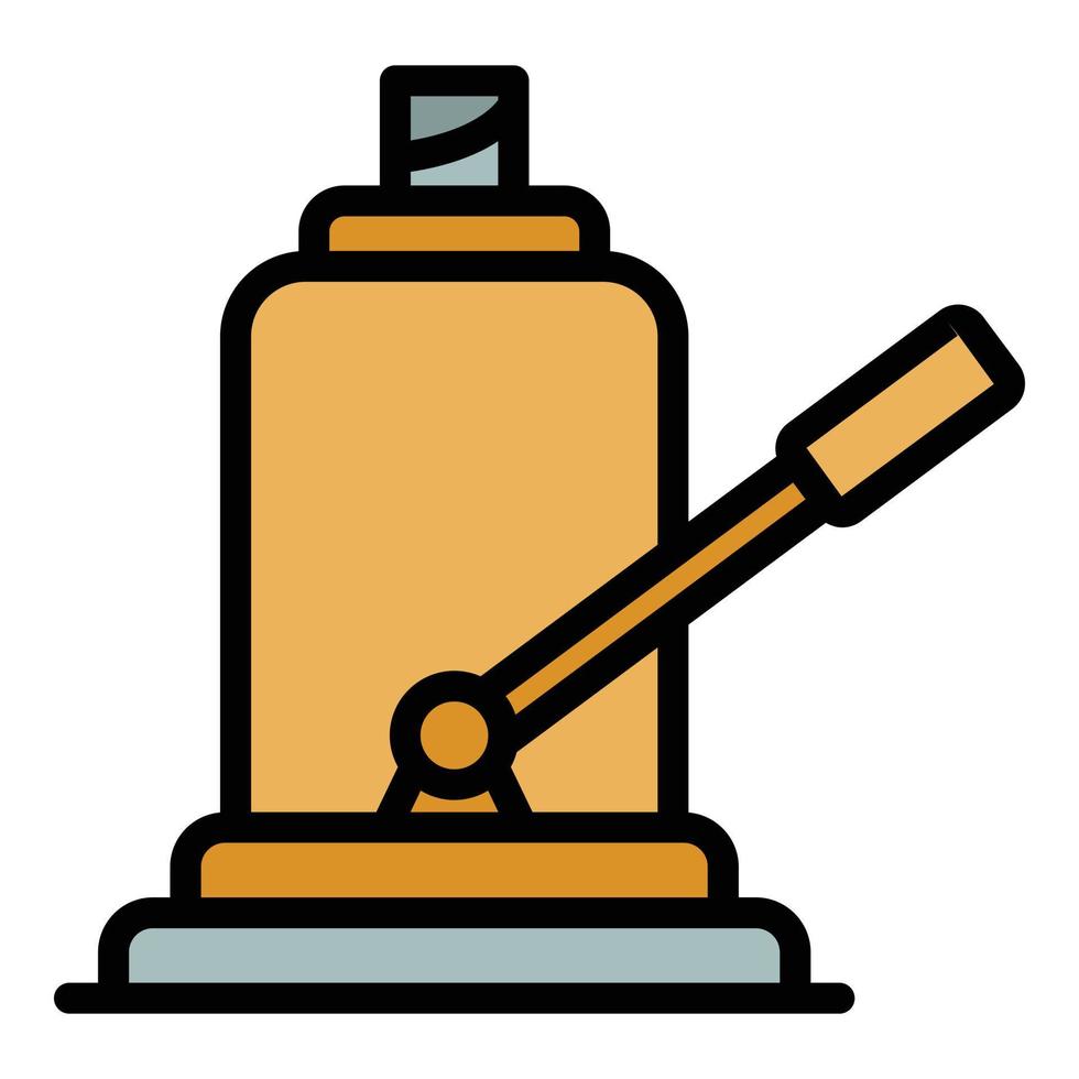 Hydraulic hand jack screw icon color outline vector