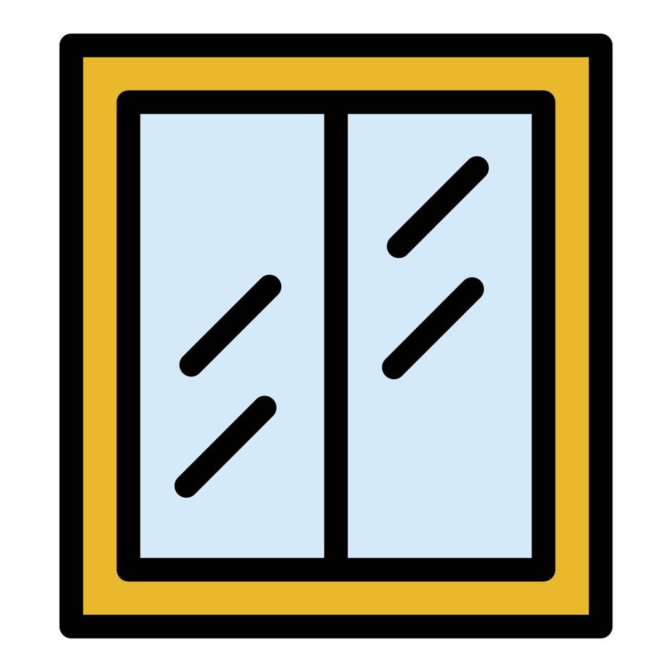 Apartment window icon color outline vector