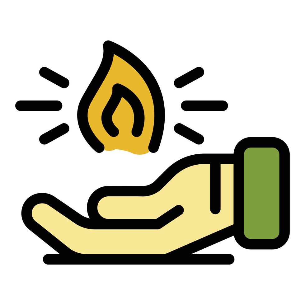 Keep fire responsibility icon color outline vector