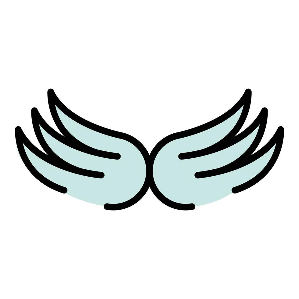 Bird wings icon color outline vector