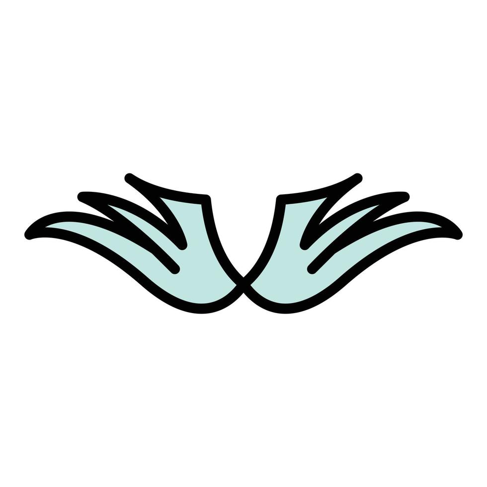 Emblem wings icon color outline vector