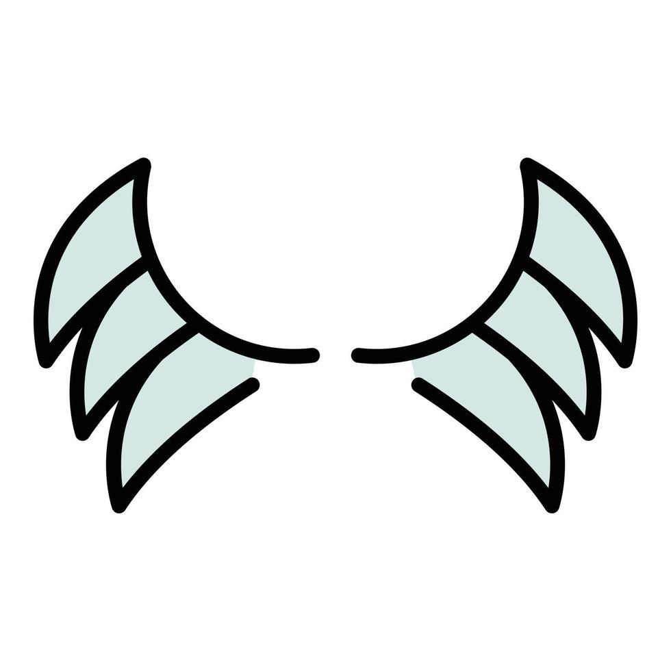 vector de contorno de color de icono de alas de hadas