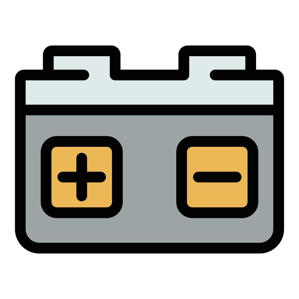 Car battery icon color outline vector