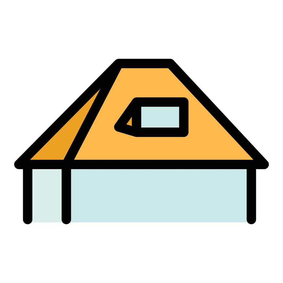 vector de contorno de color de icono de techo de la casa