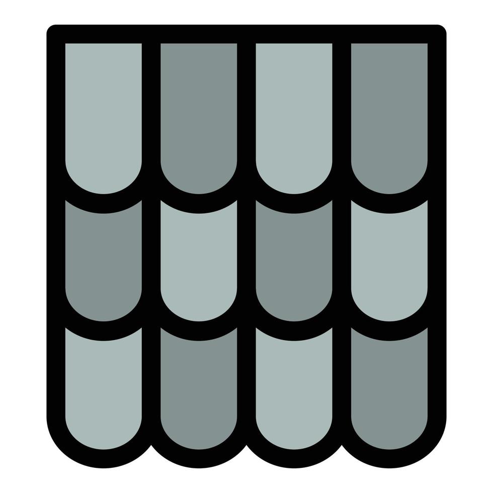 Soft roof tiles icon color outline vector