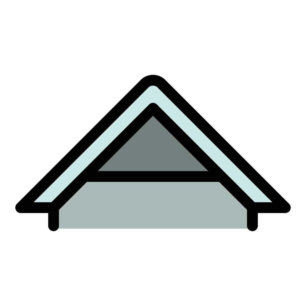 Gable roof icon color outline vector