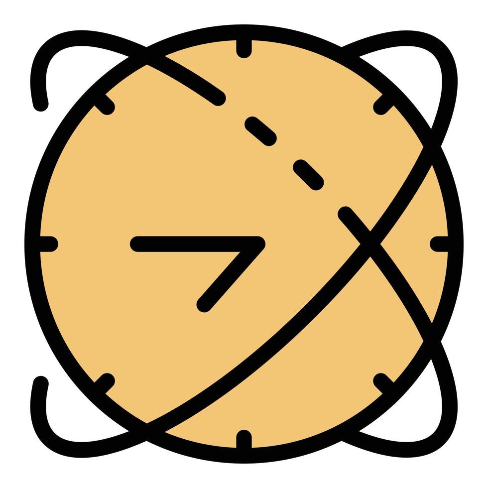 vector de contorno de color de icono de reloj y órbitas