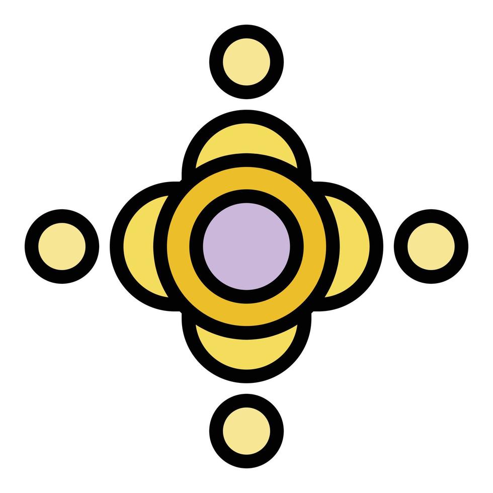 Volunteer teamwork icon color outline vector