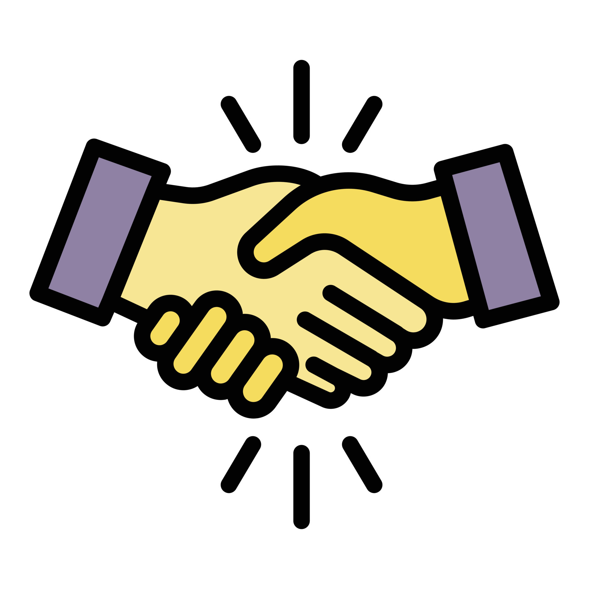 Handshake Icon - Download in Colored Outline Style
