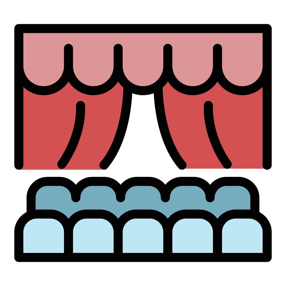 Theatre scene icon color outline vector