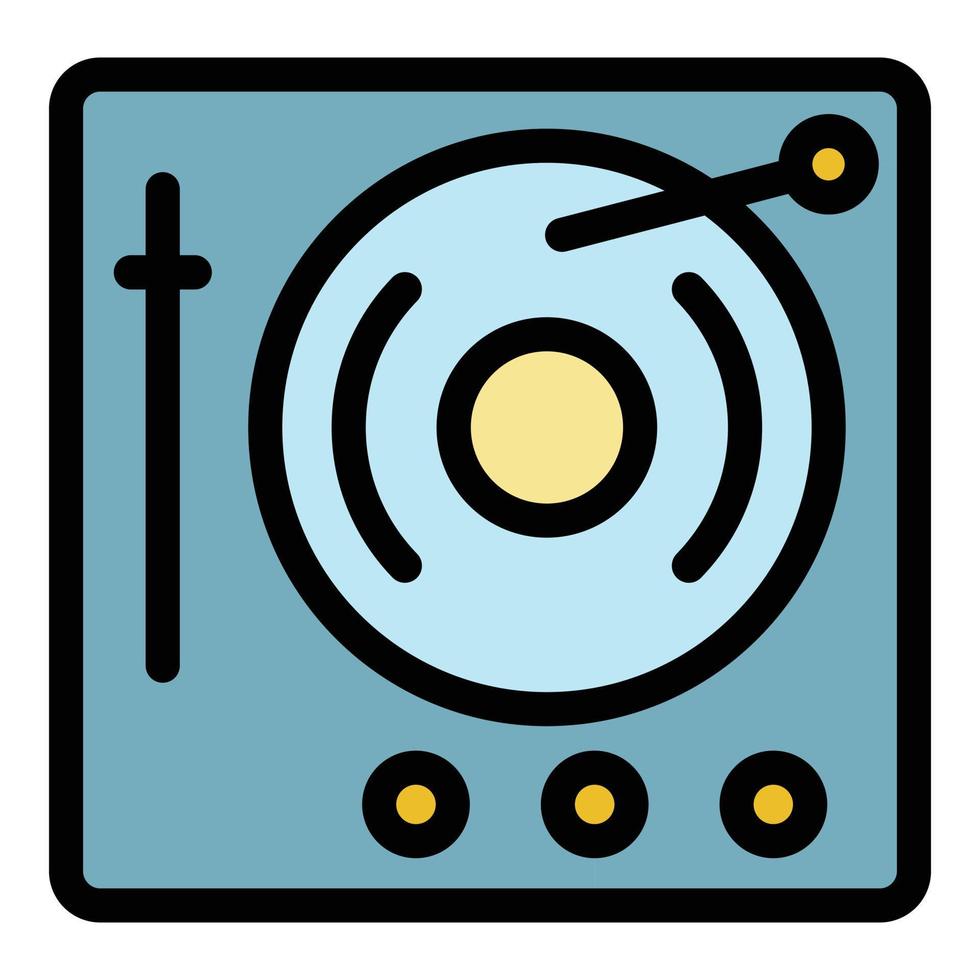 Vinyl player icon color outline vector