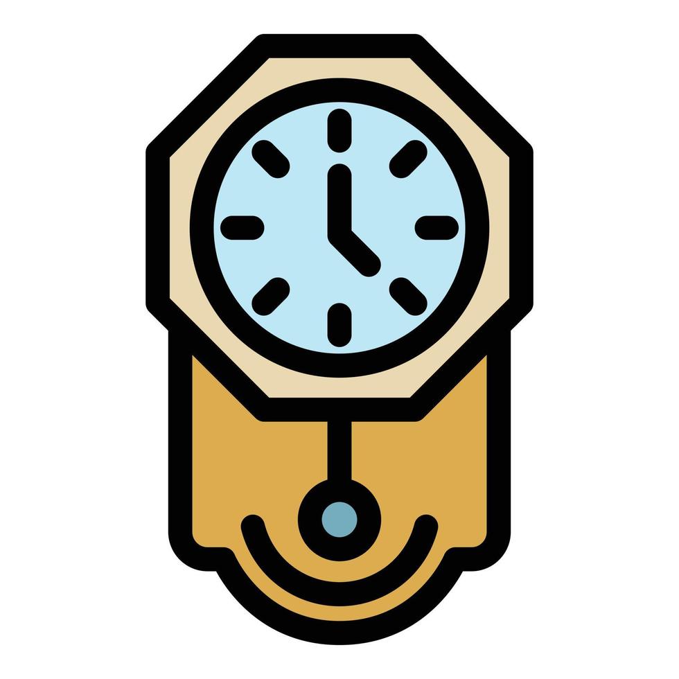 vector de contorno de color de icono de reloj de péndulo