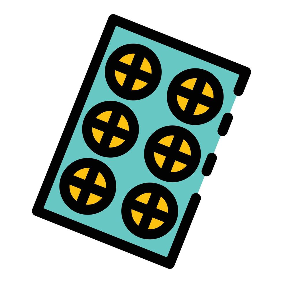 Refill pill package icon color outline vector