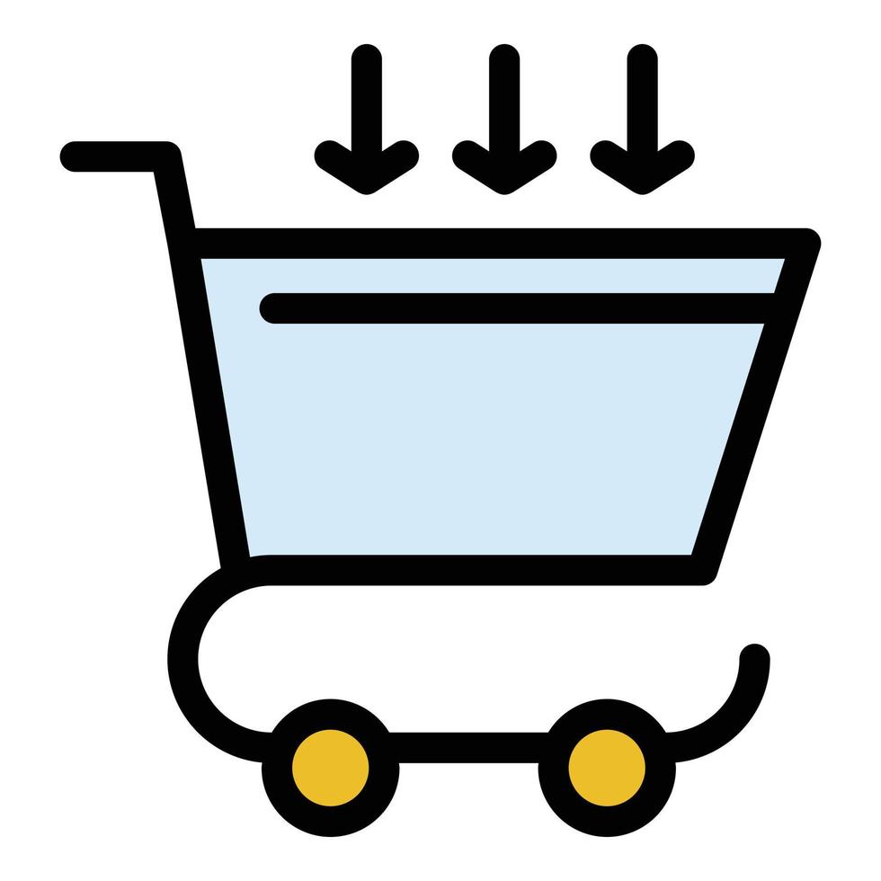 Credit shop cart icon color outline vector