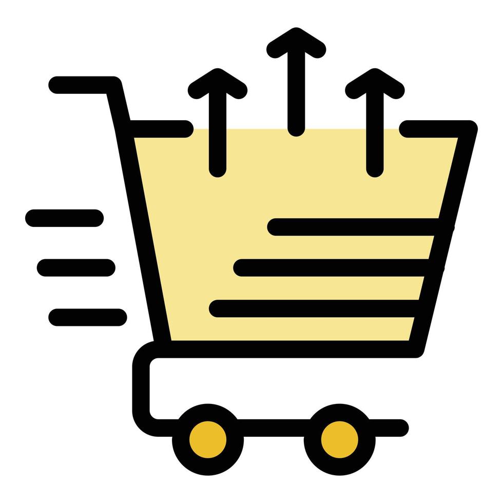 Payment shop cart icon color outline vector