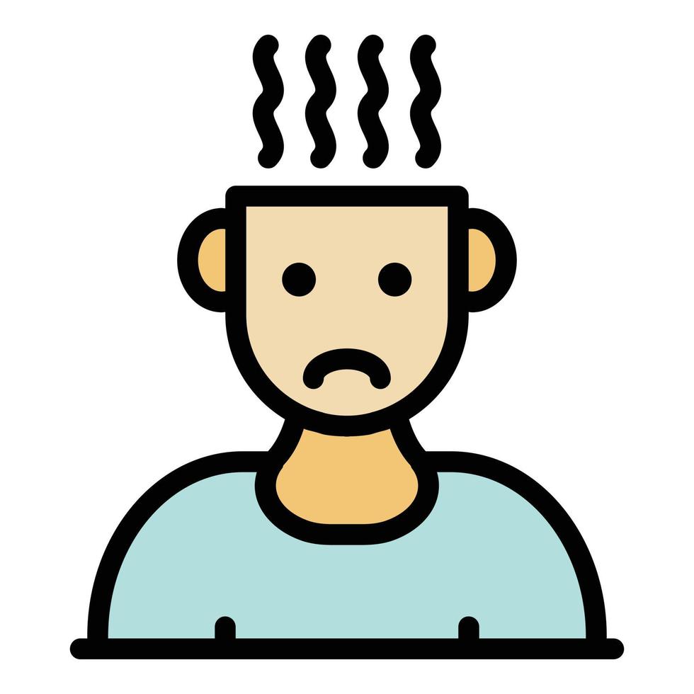 Man fever icon color outline vector