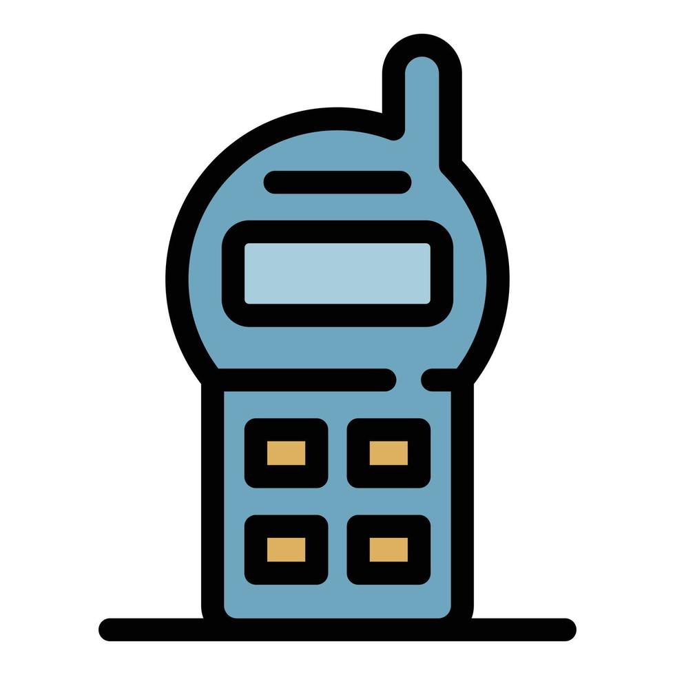 Walkie talkie icon color outline vector