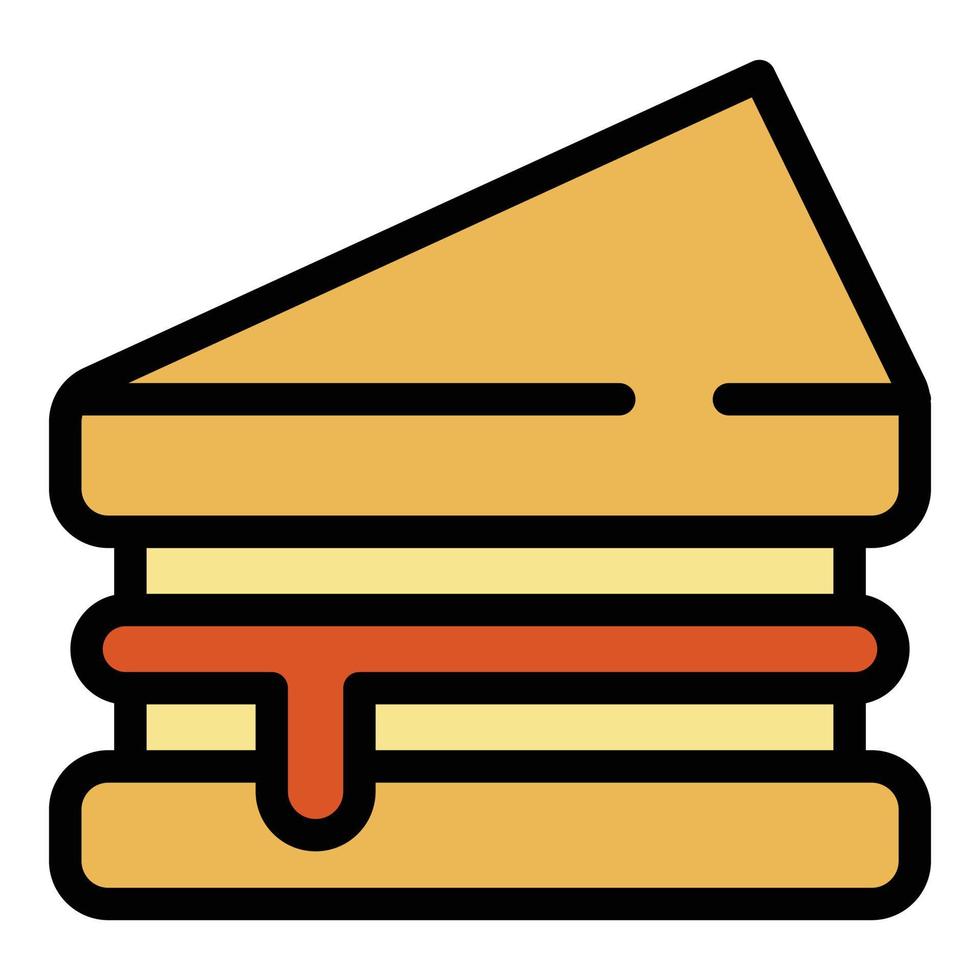 Big sandwich icon color outline vector