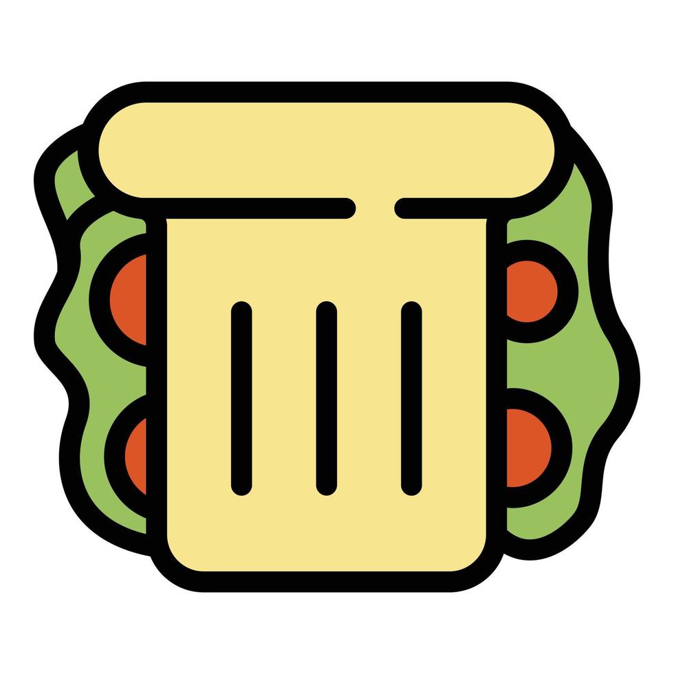 vector de esquema de color de icono de sándwich a la parrilla