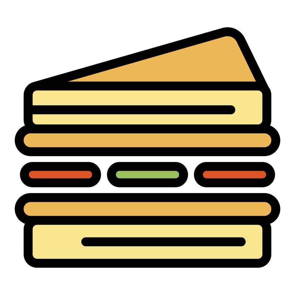 Vegetable sandwich icon color outline vector