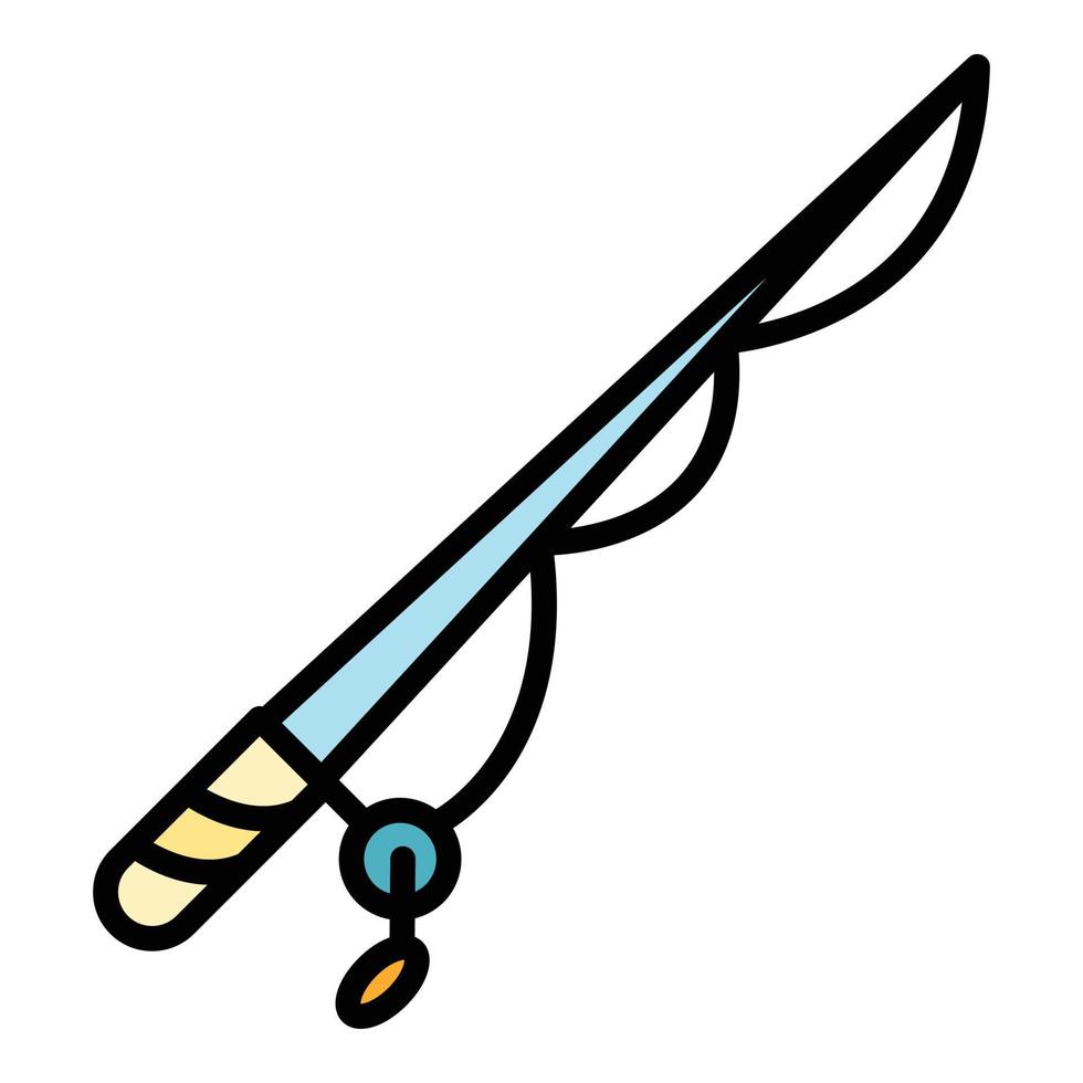 Fishing tool icon color outline vector