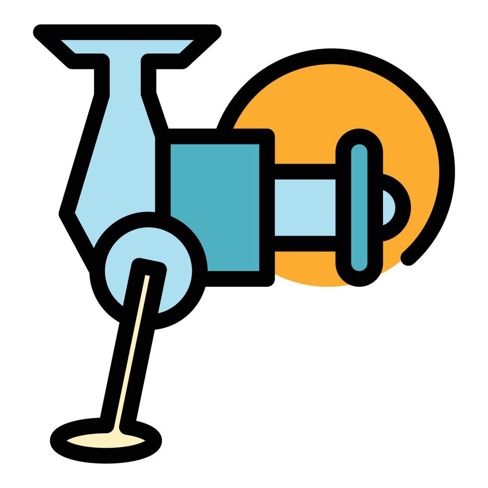 Fly reel icon color outline vector