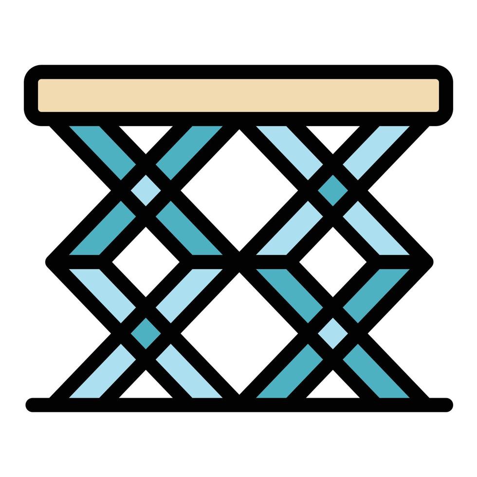 Folding table icon color outline vector