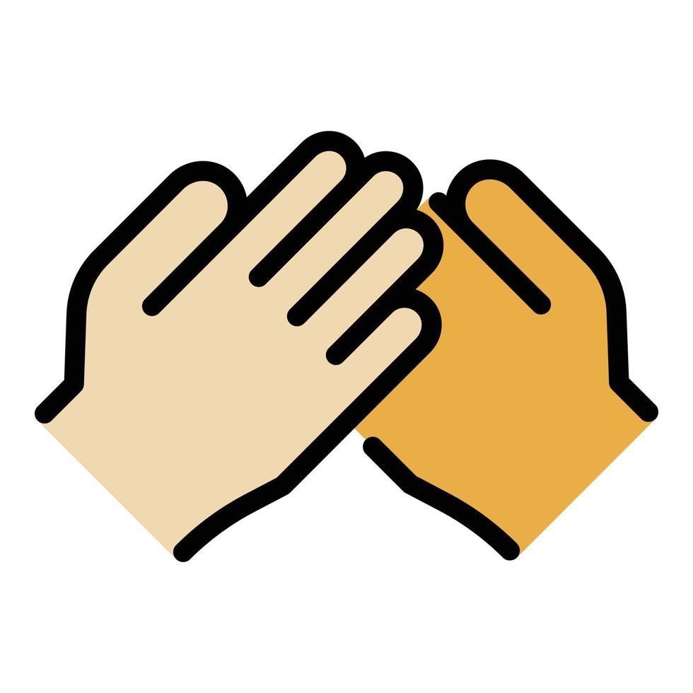 Headhunter handshake icon color outline vector